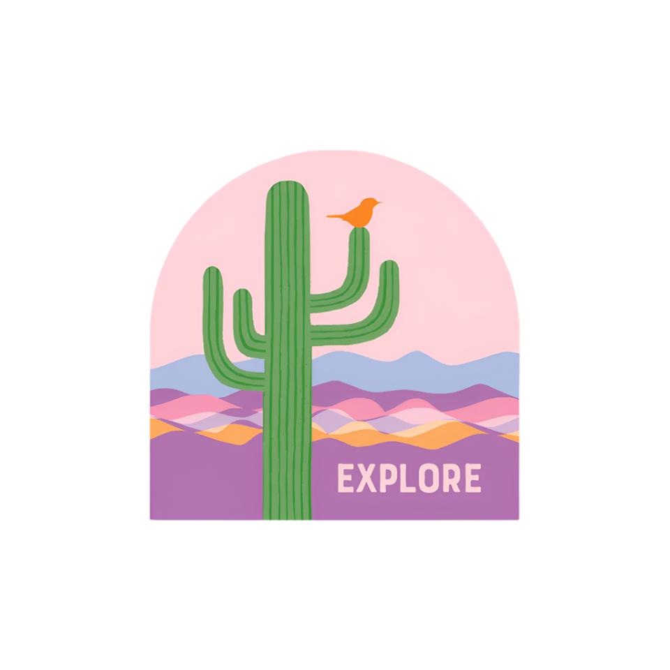 Cactus Explore Sticker