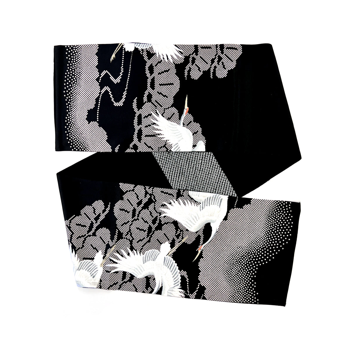 Vintage Kimono Yuzen Bufanda Ancha