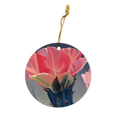 Ed Mell Opening Cactus Bud Ornament + box