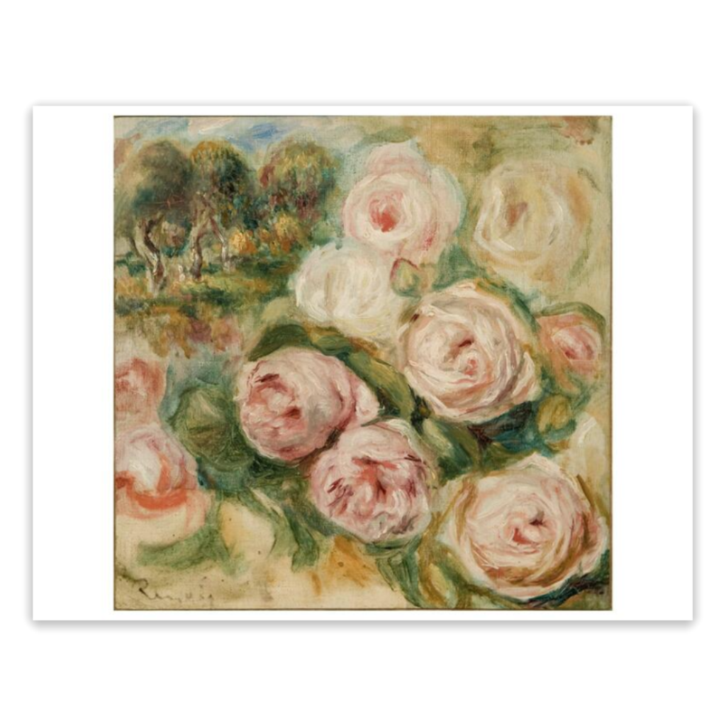 Pierre Auguste Renoir "Roses and Landscape" Print