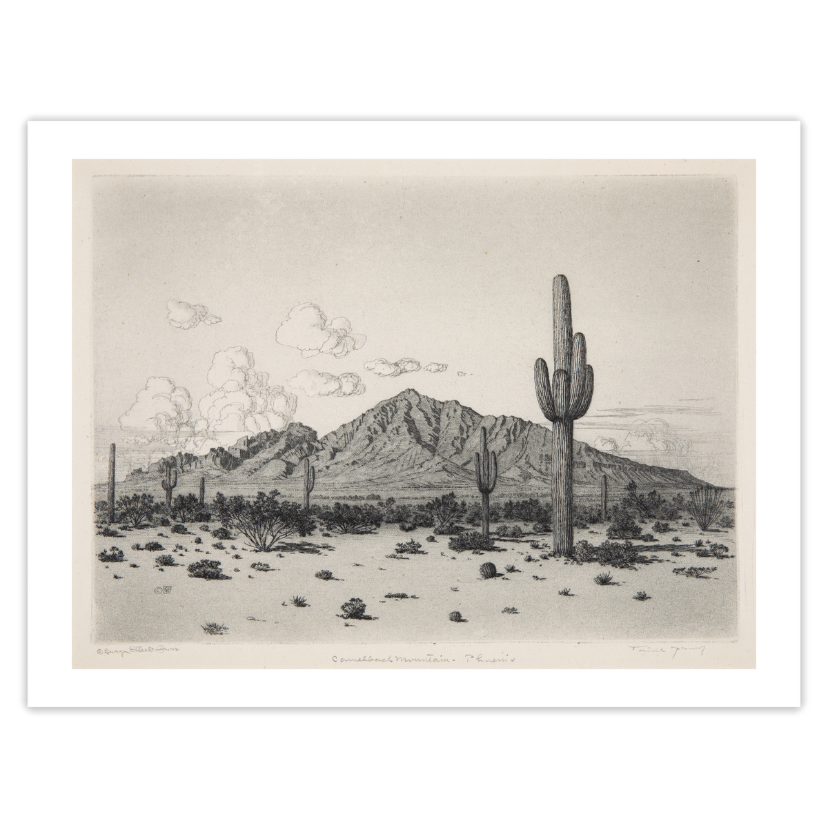 George Elbert Burr "Camelback Mountian-Phoenix" Print