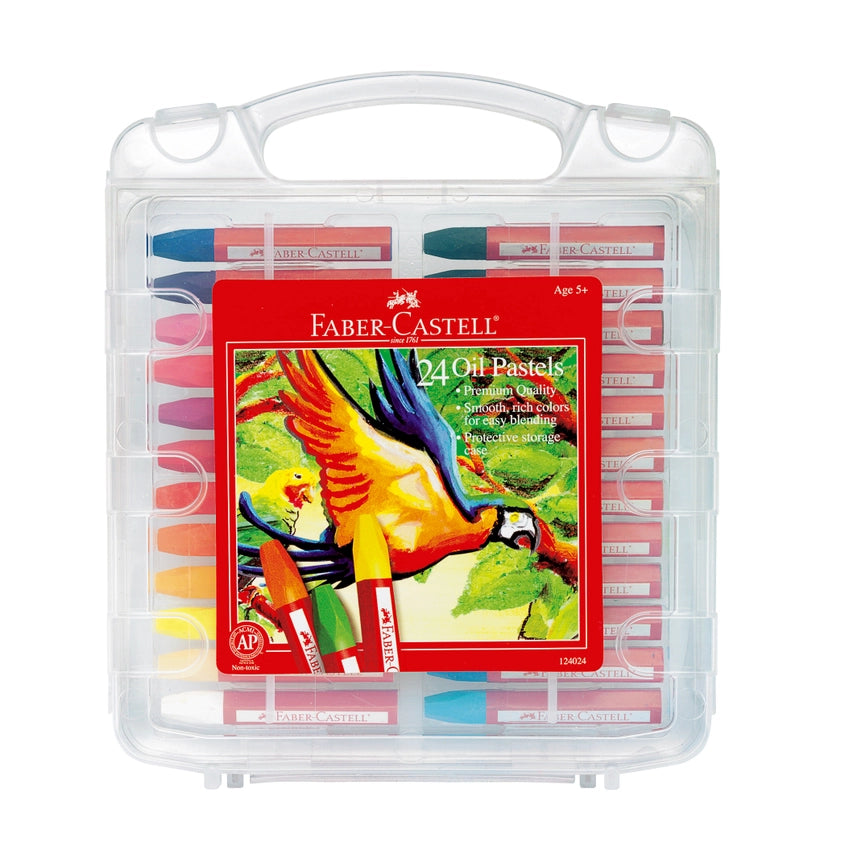 24 Oil Pastels in Storage Case For Kids