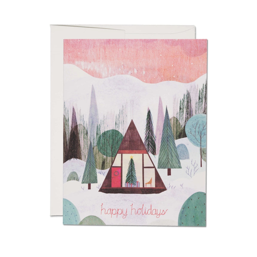 Modern Cabin Holiday Greeting Card