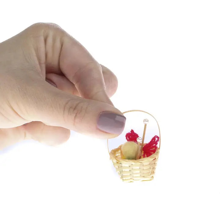 Miniature Wicker Knitting Basket
