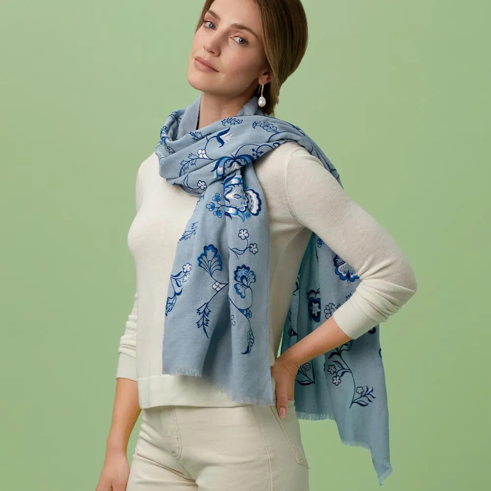 American Vines Embroidered Shawl