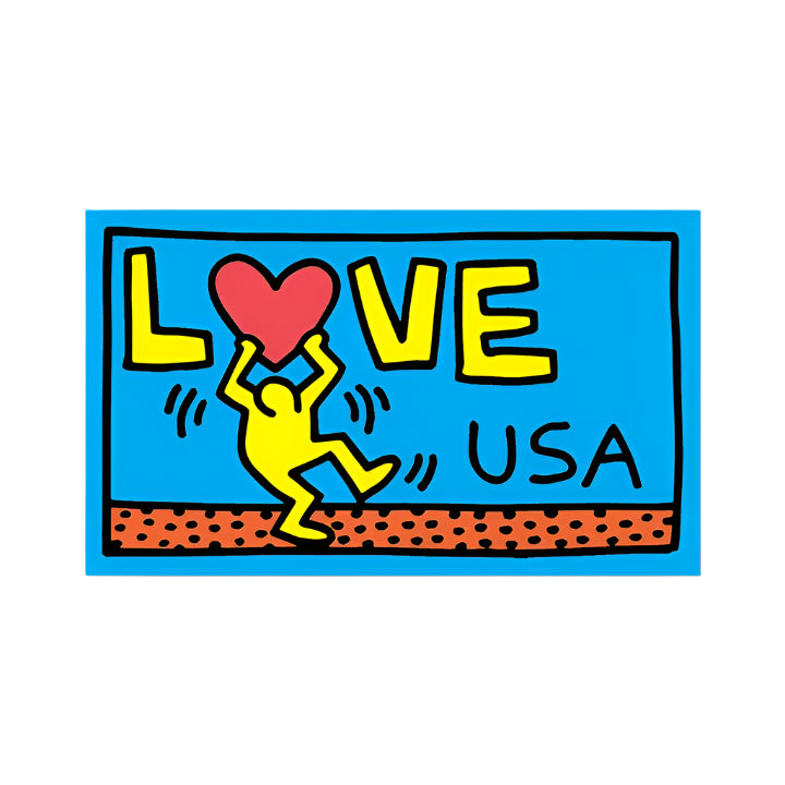 Apply Stickers Haring Love USA Sticker