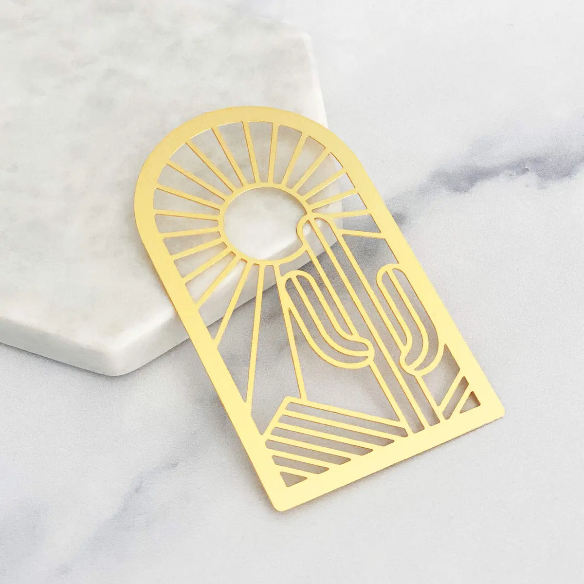 Brass Cactus Landscape Bookmark
