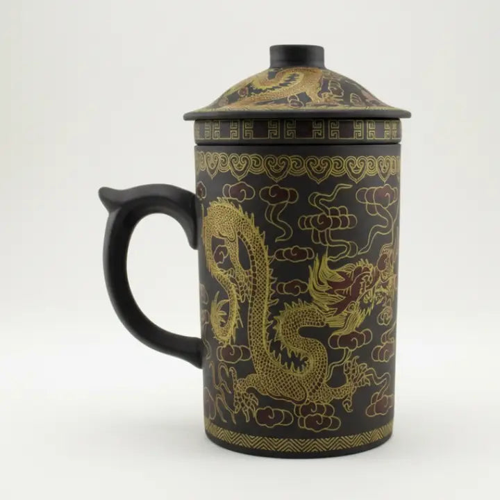 Taza de dragón Yixing con colador