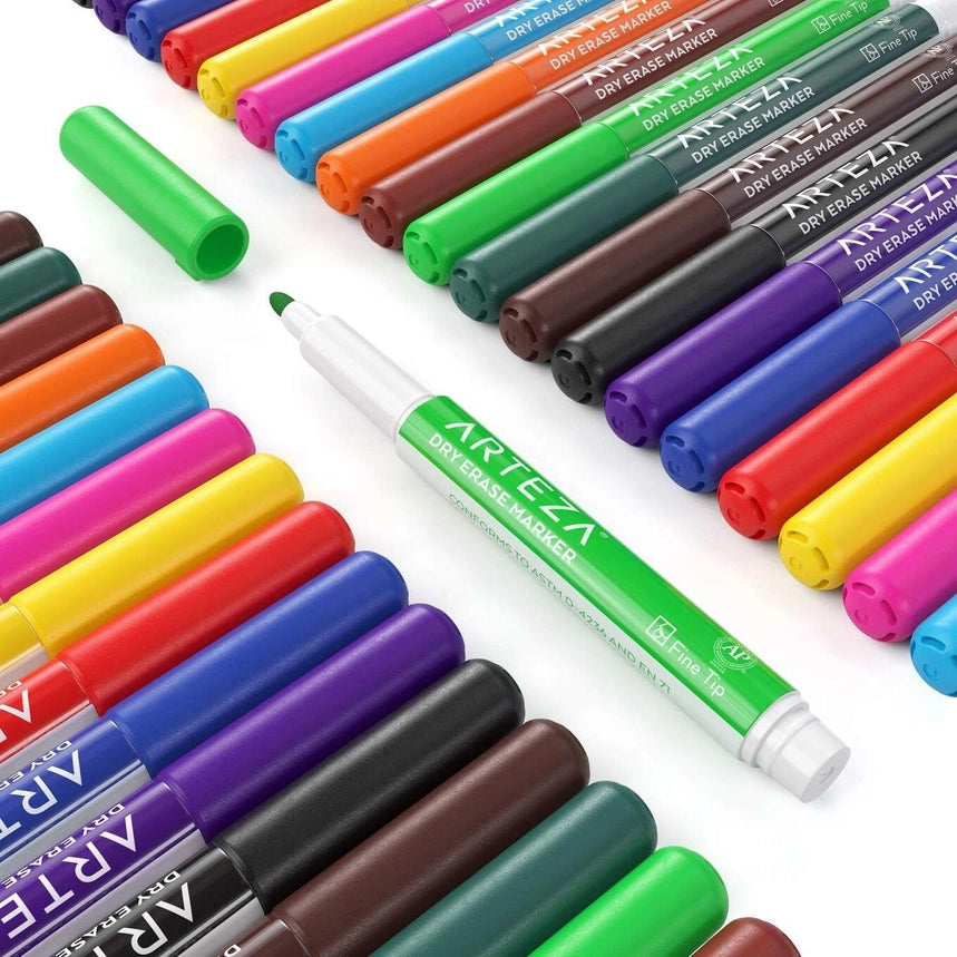 Arteza® Dry Erase Markers Set, Fine Tip - Assorted, 36 Pc.