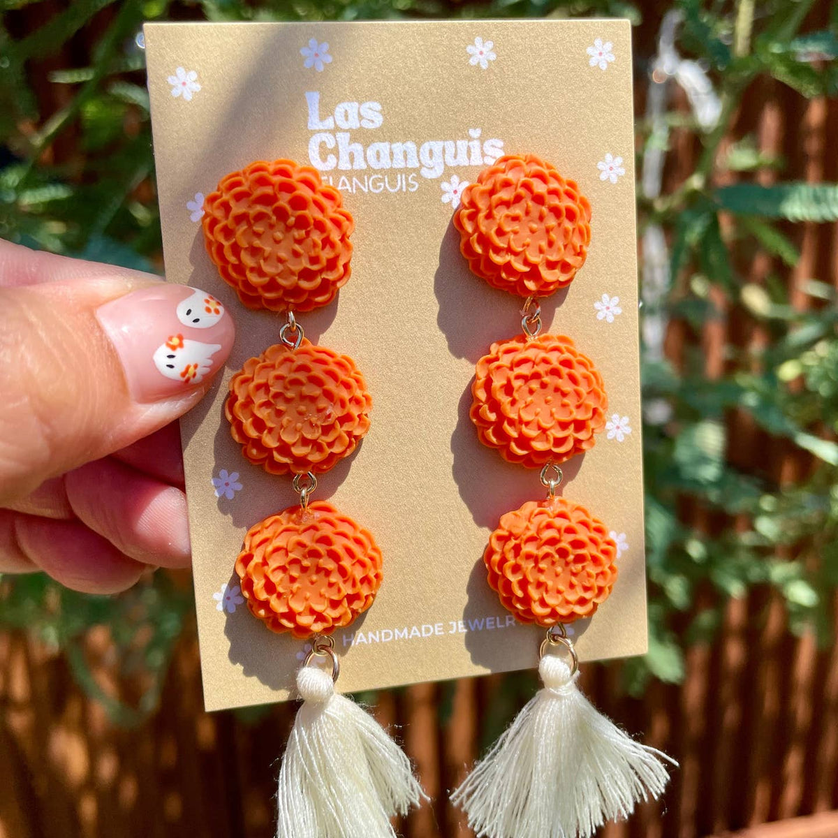 Day of the Dead Cempasúchil Flower Dangle Earrings