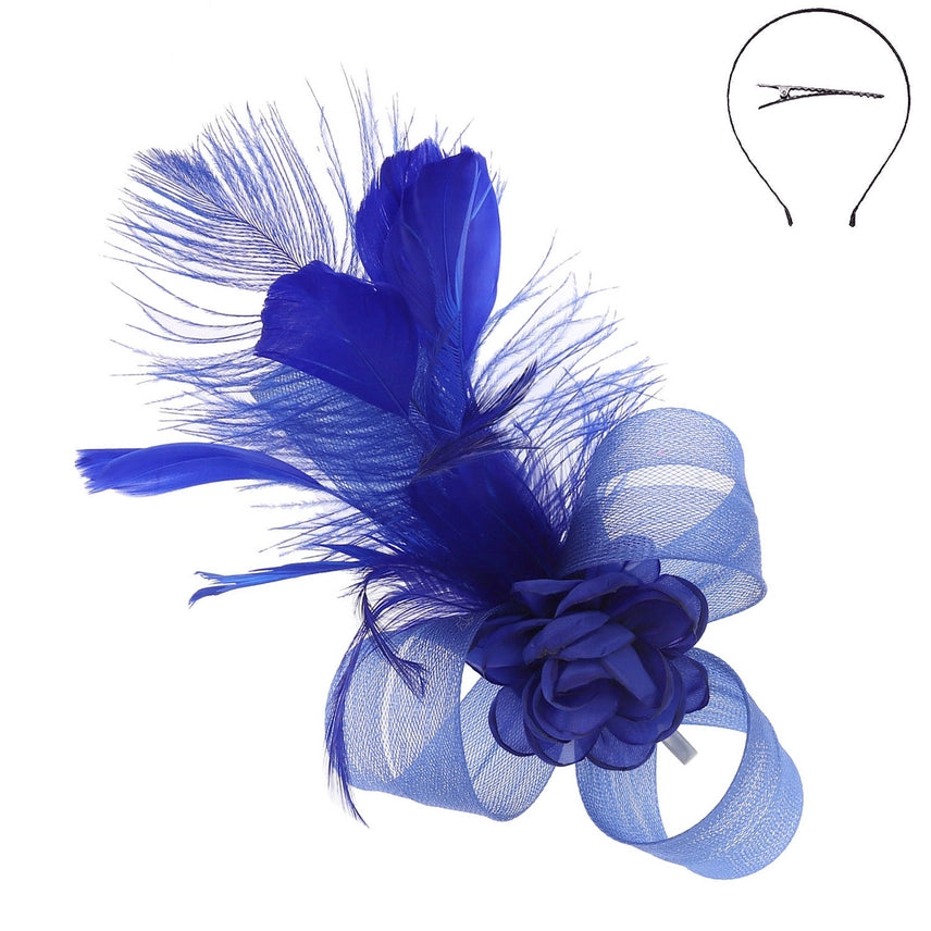 Mesh Flower + Feather Fascinators