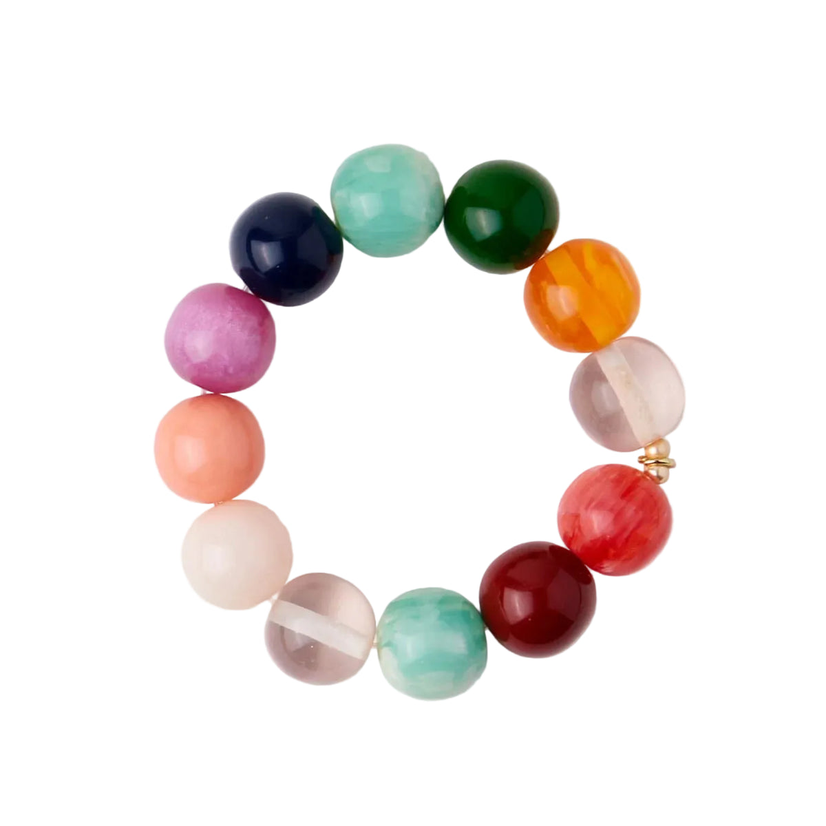 Bracelet à maillons en laiton mat arc-en-ciel
