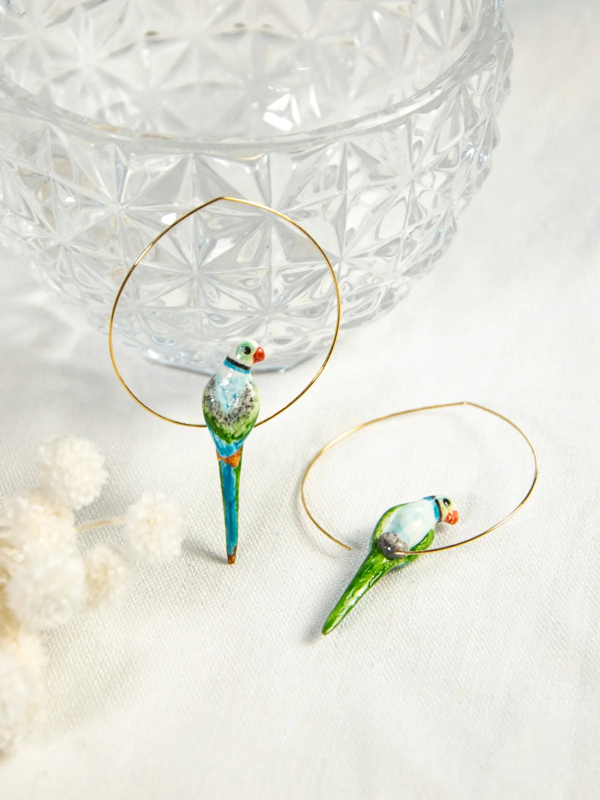 Nach Blue + Green Parrot Earrings