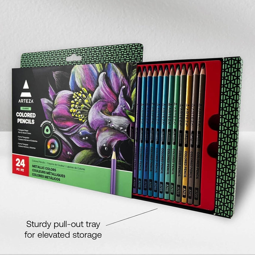 Arteza® Metallic Colored Pencils Set, 24 Pc.