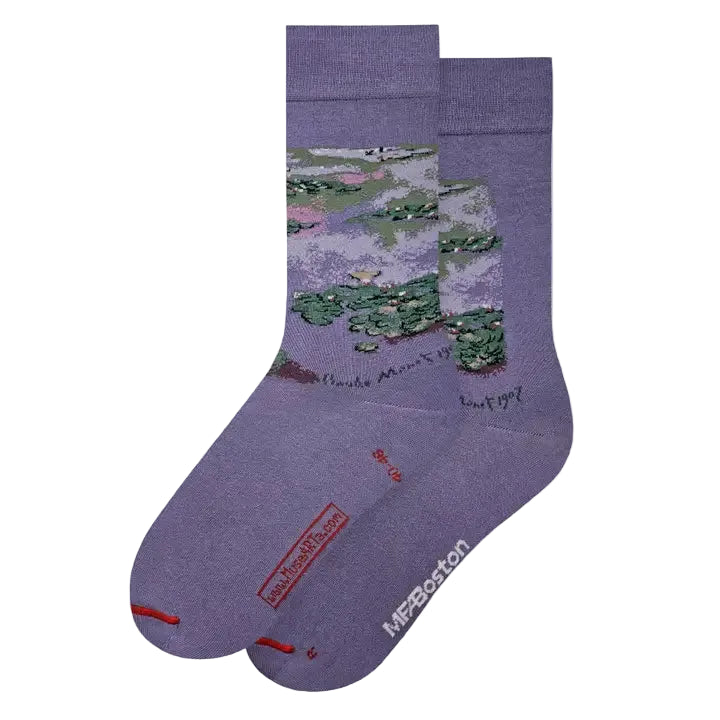 Claude Monet Purple Waterlilies Socks