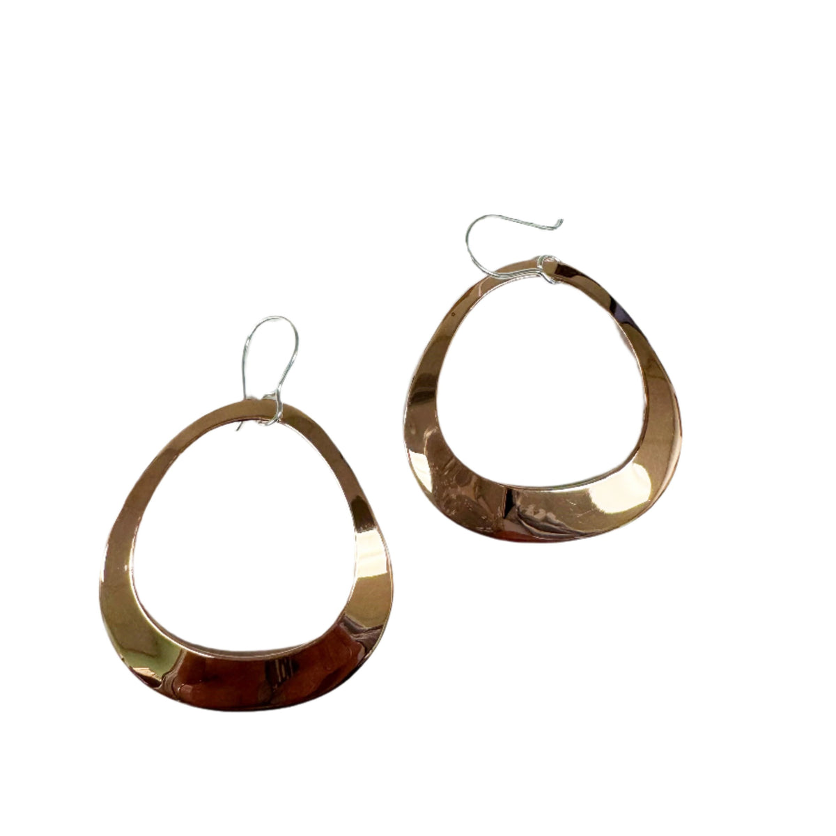 Copper Round Circle Dangle Earrings