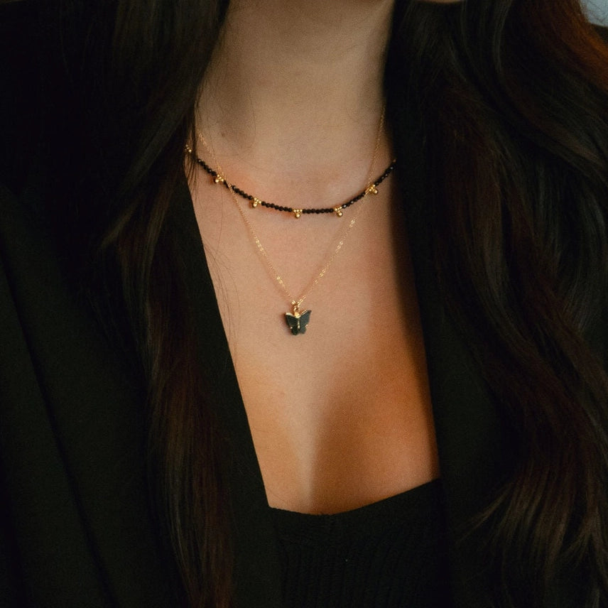 Black Butterfly Necklace