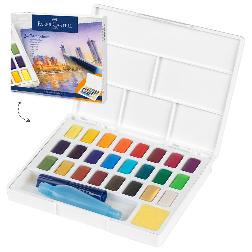 Acuarelas en pastillas, juego de 24 pinturas de acuarela para artistas
