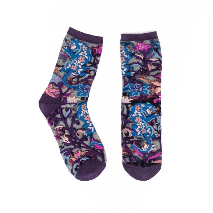 Nightshade Jaguar Black Sheer Crew Sock