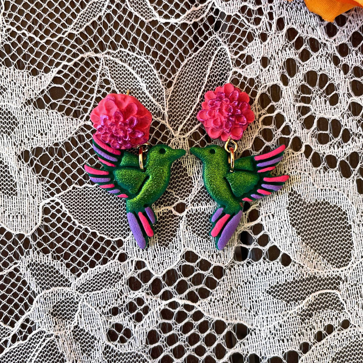 Colibri Hand Painted Earrings