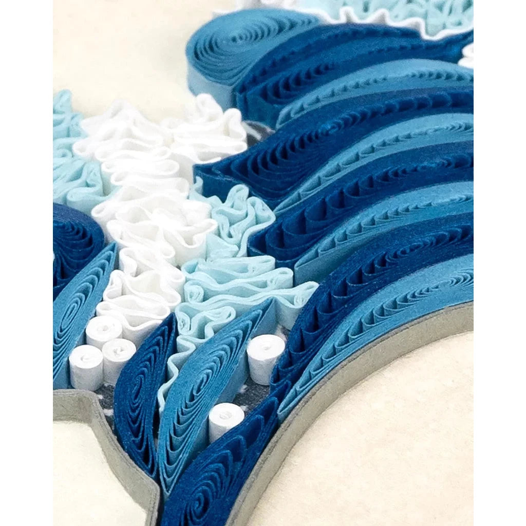 Tarjeta de quilling de Hokusai de la Gran Ola