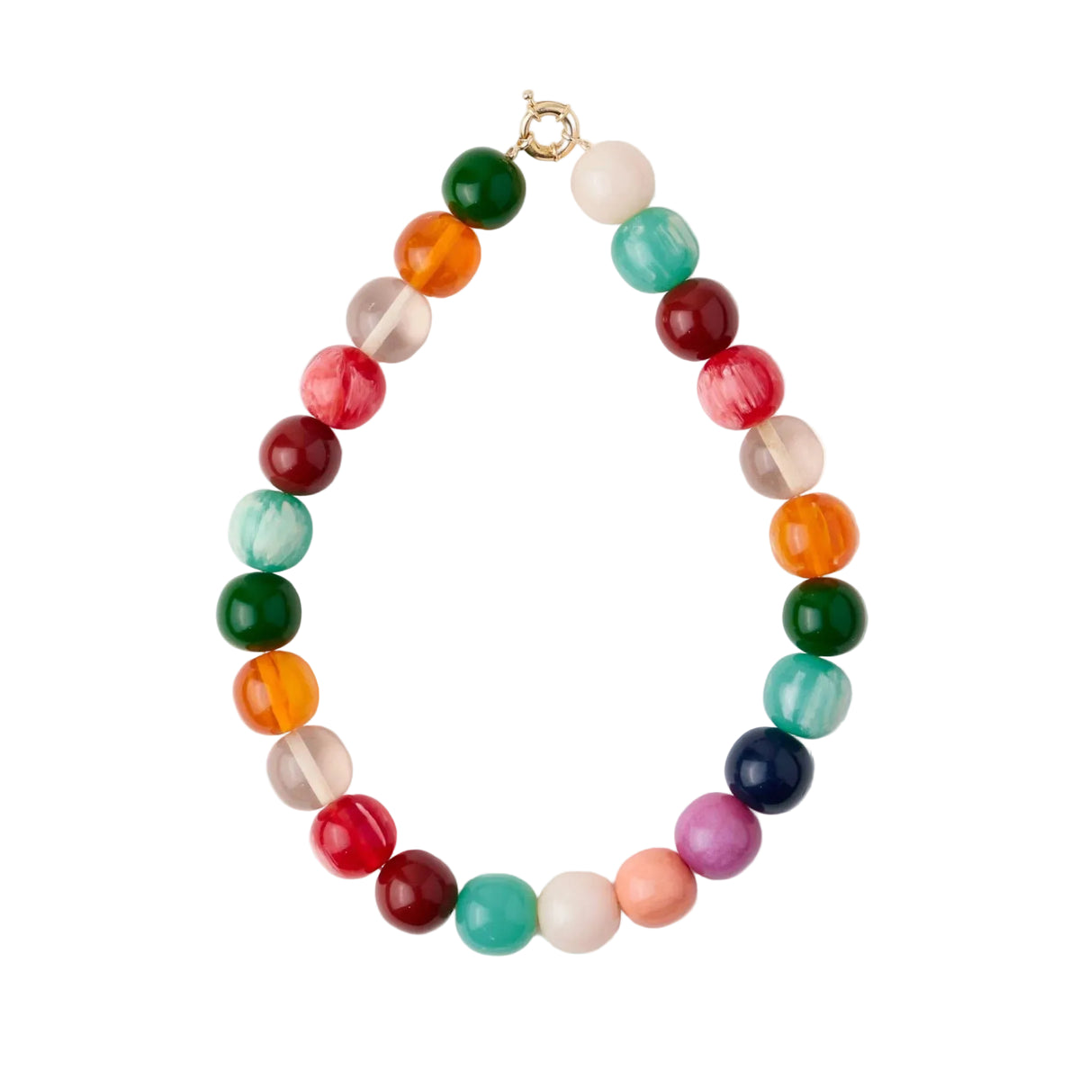 Iris Large Multicolor Resin Bead Necklace