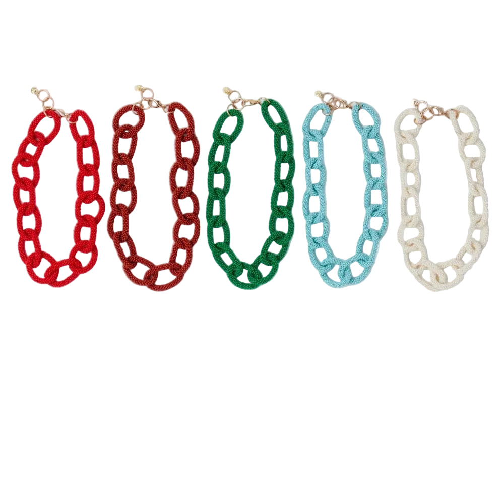 Jenna Chain Link Beaded Necklace