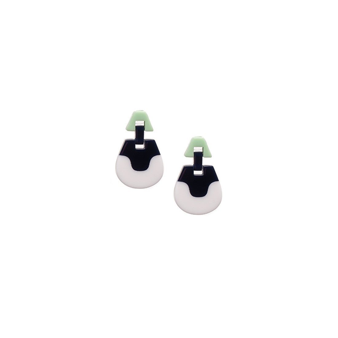 Panorama Wave Earrings Green