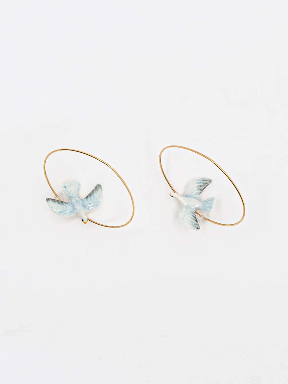 Nach Small Porcelain Dove Earrings