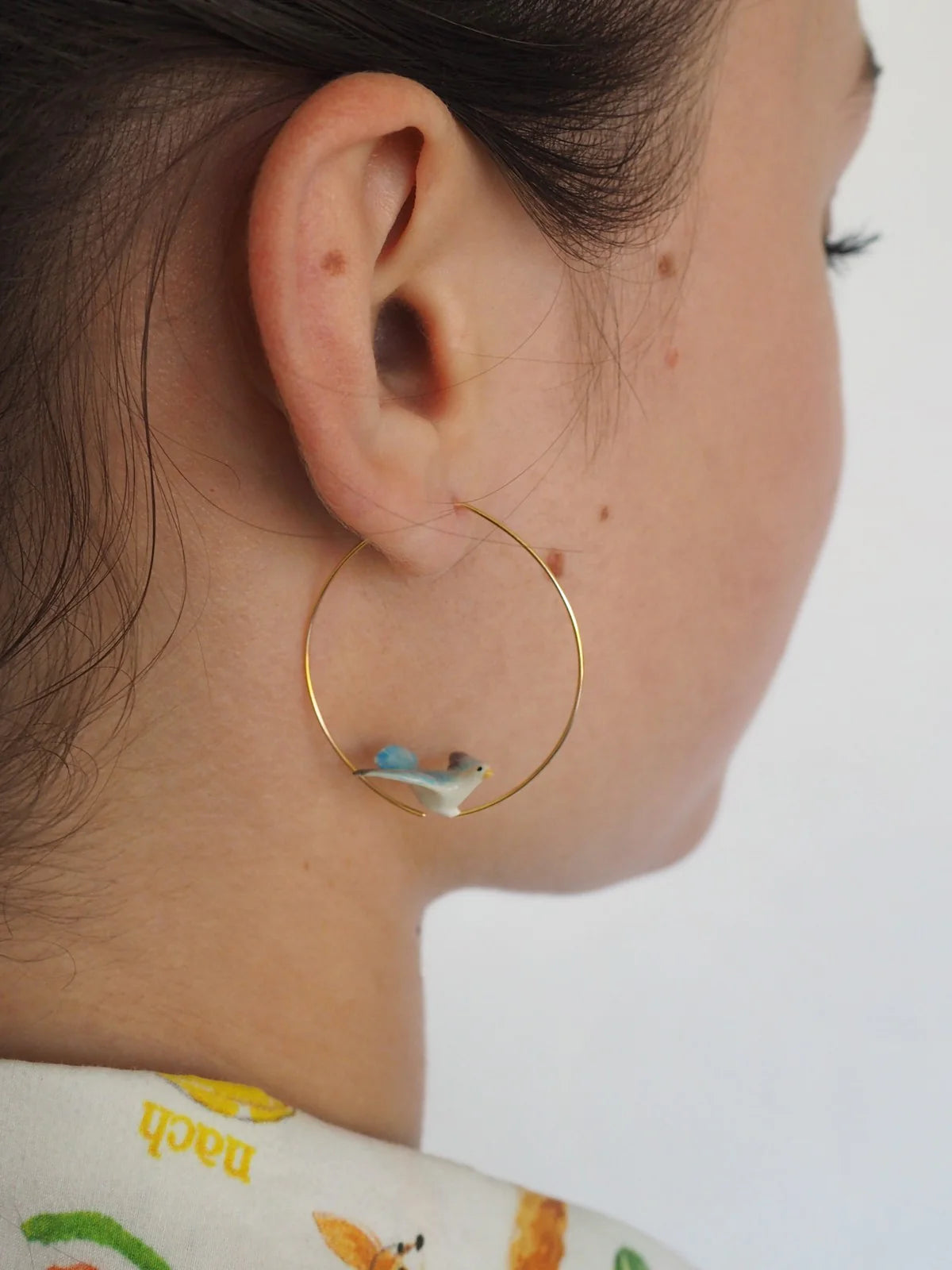 Nach Small Porcelain Dove Earrings