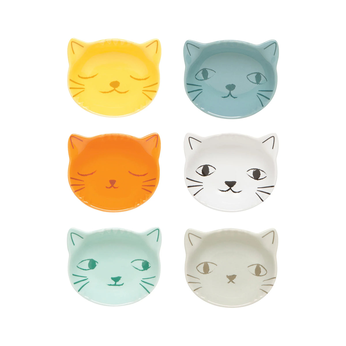 Purrfect Shaped Pinch Bowls Set of 6
