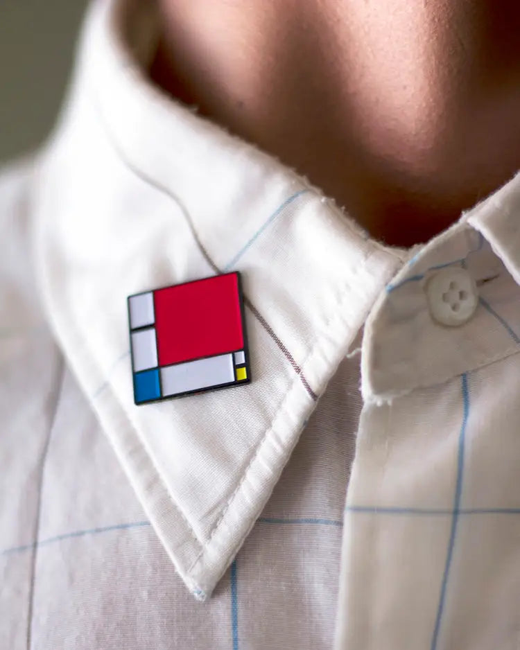 Composition II in Red, Blue, and Yellow Enamel Pin