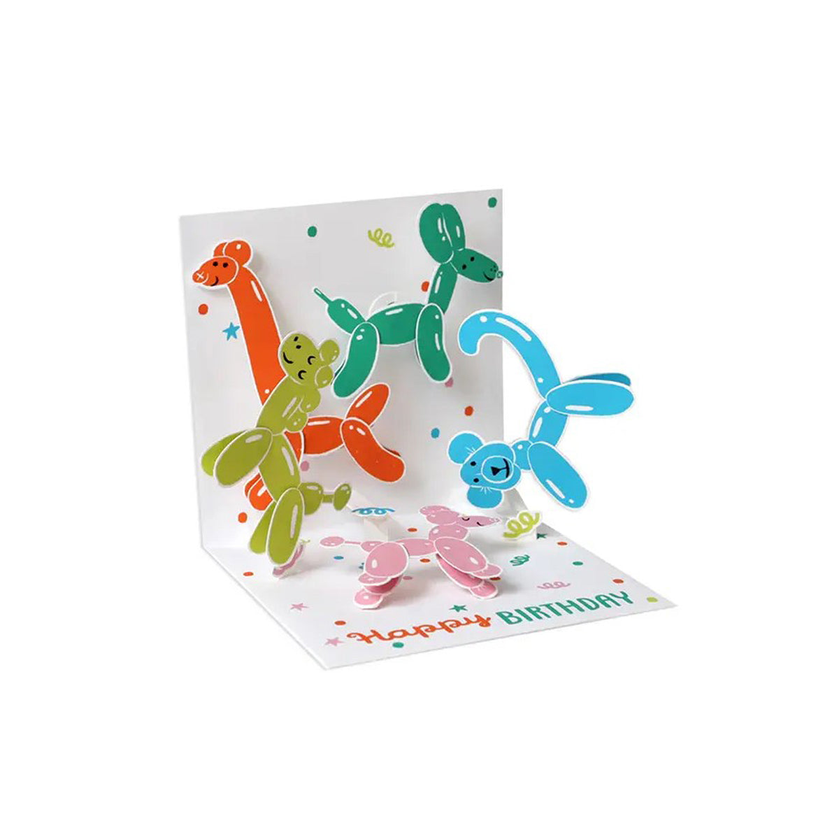 Animal Balloons Pop Up Card