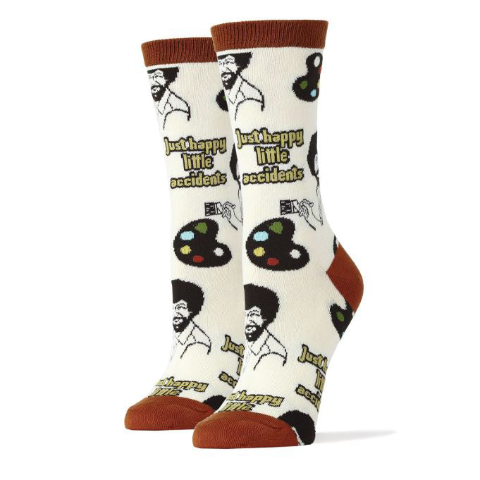 Chaussettes pour homme Bob Ross « Happy Little Accidents » 