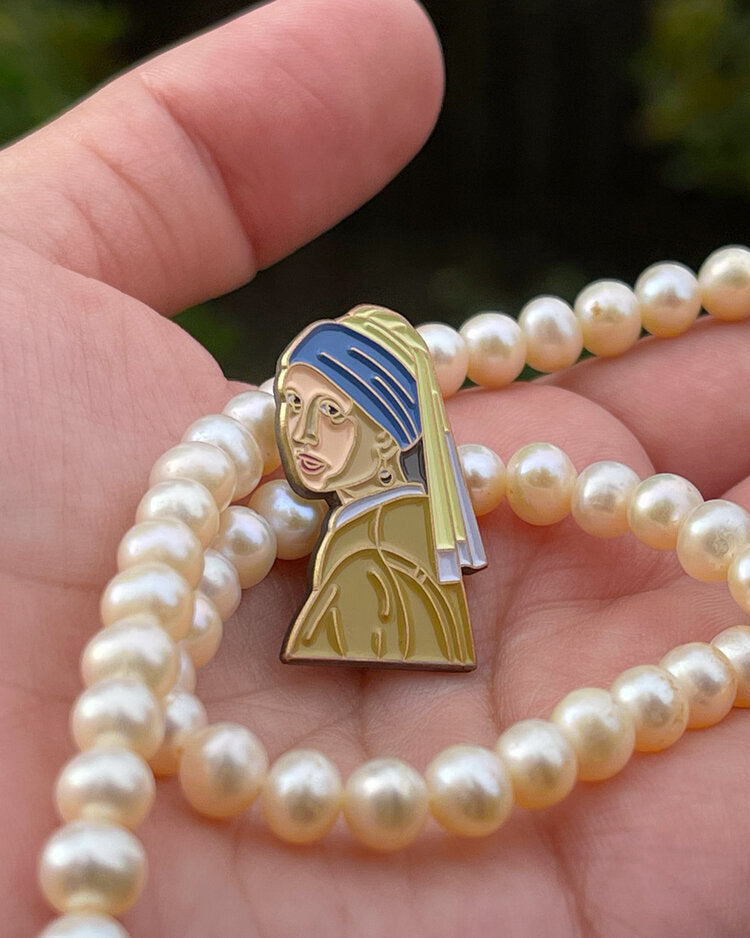 Girl with a Pearl Earring Enamel Pin