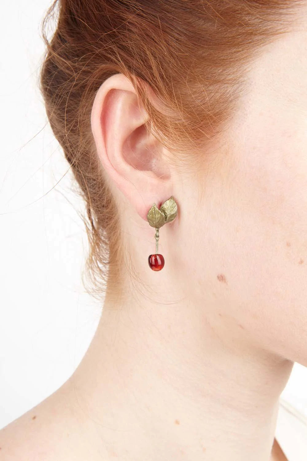 Morello Cherry Single Drop Post Earrings - Michael Michaud Design