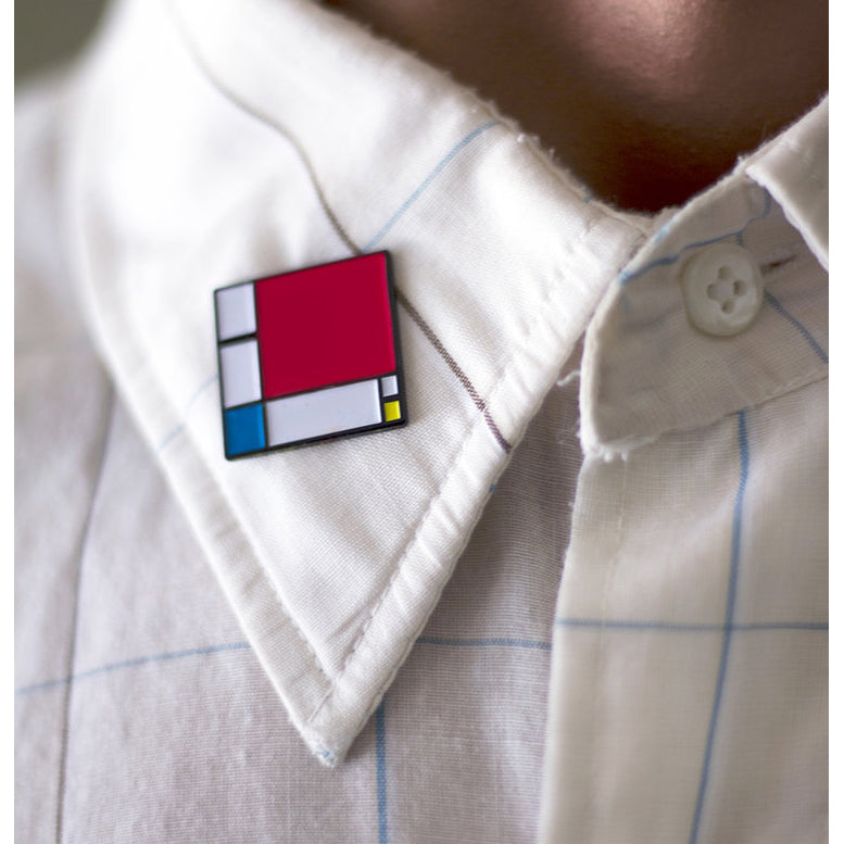 Composition II in Red, Blue, and Yellow Enamel Pin