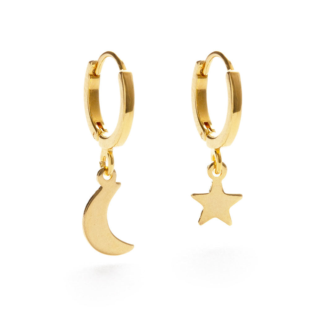 Pendientes de aro con cielo nocturno