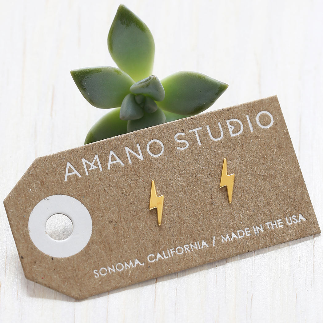 Lightening Bolt Stud Earrings