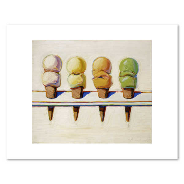 Wayne Thiebaud &quot;Four Ice Cream Cones&quot; Print