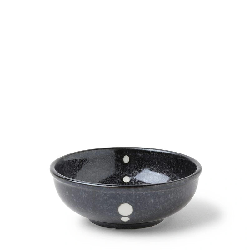 Black Satin with White Dots Dinnerware