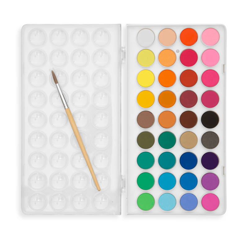 Juego de pinceles y cápsulas de acuarela